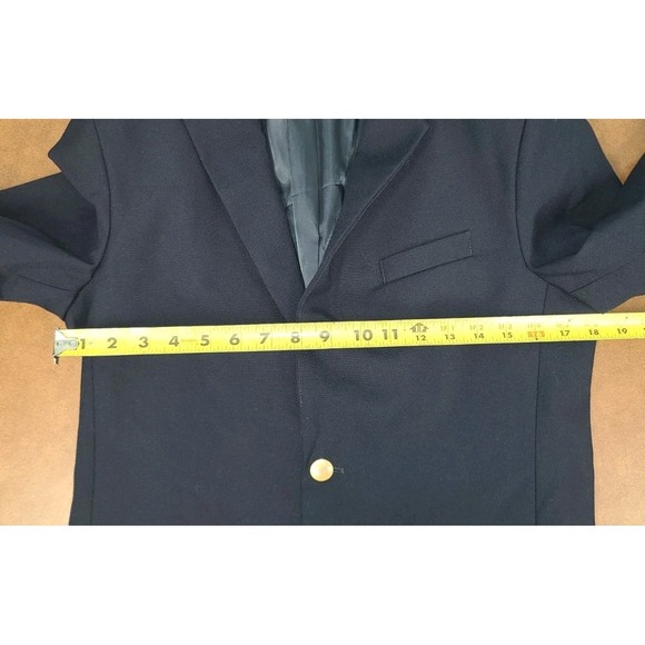 Lands' End Blue Blazer Sport School Academy Gold Button Youth Boys 16 Wool Blend - Picture 5 of 8